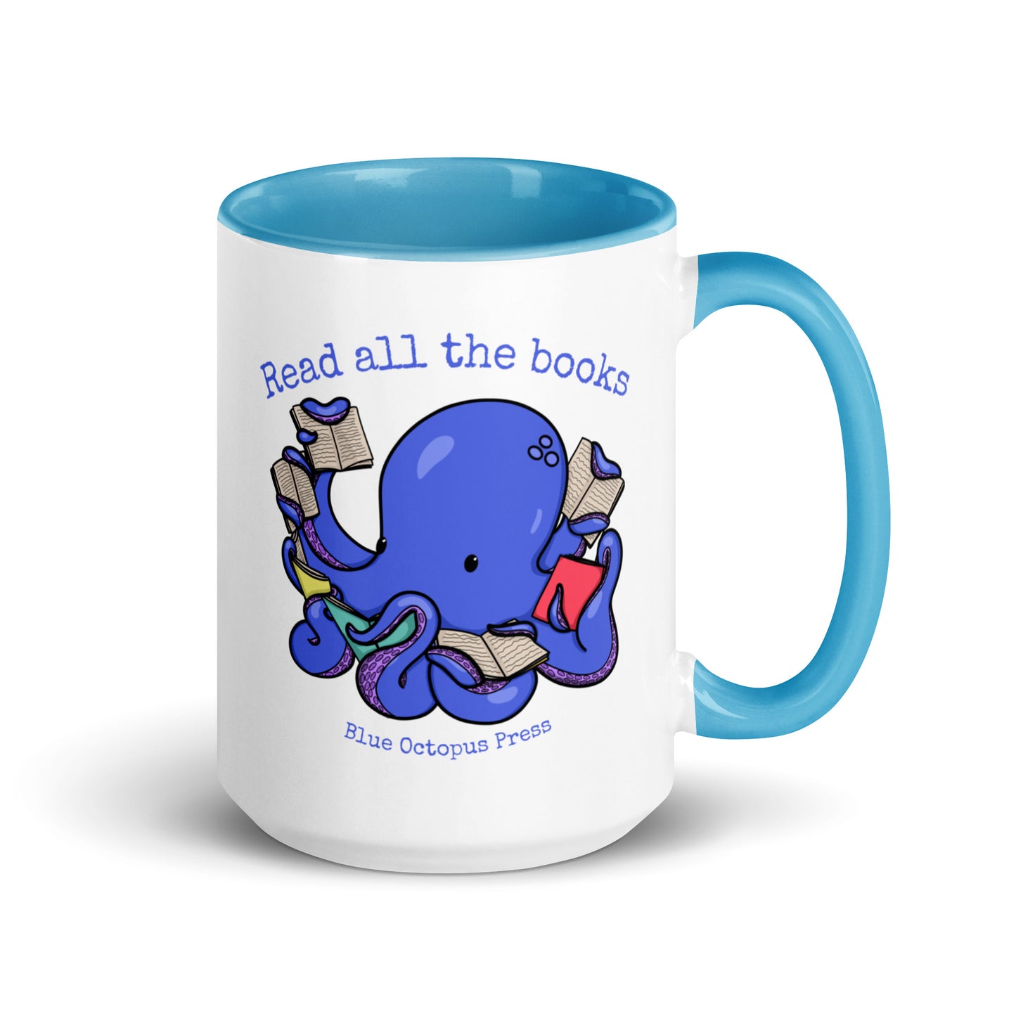 'Read All the Books' Blue Octopus Mug