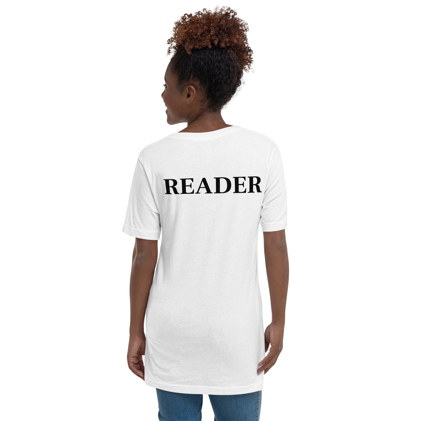 Wyrd Words 'READER' Unisex Short Sleeve V-Neck T-Shirt