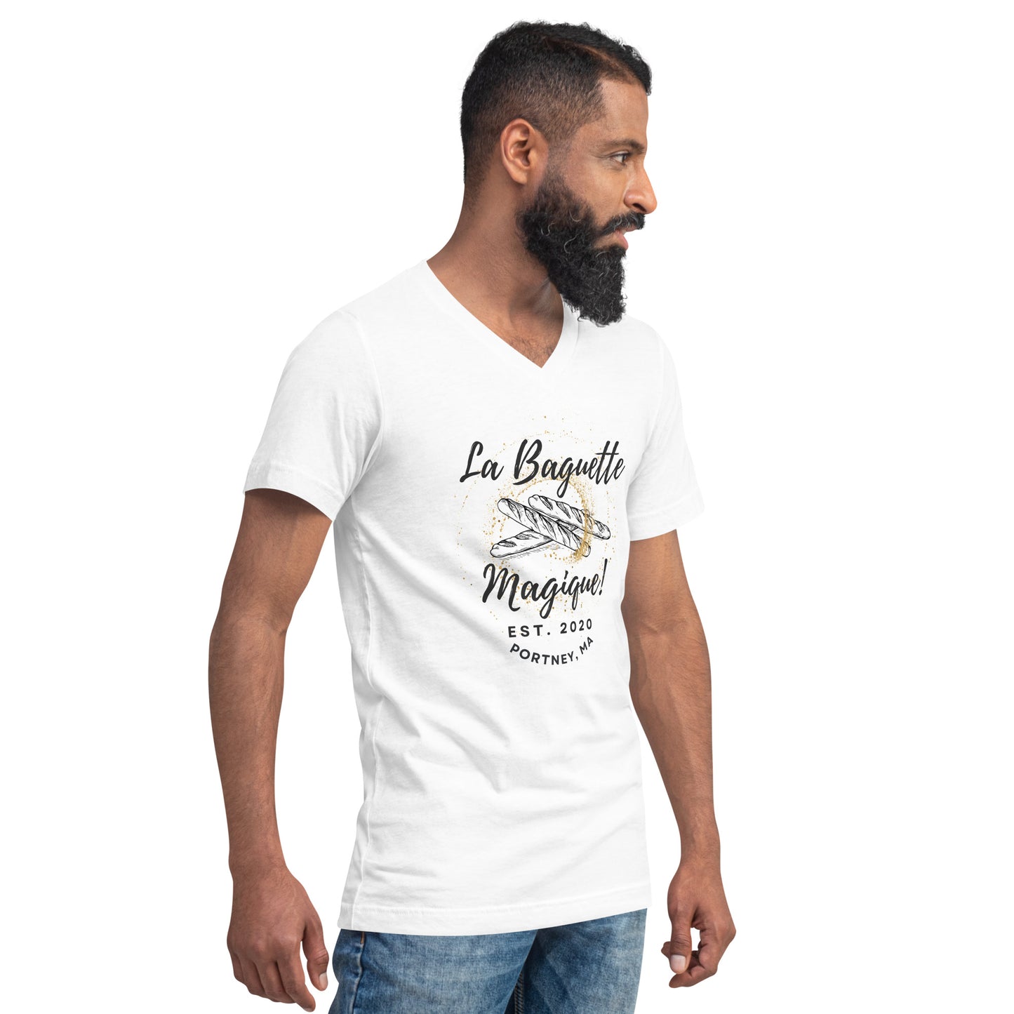 La Baguette Magique! 'STAFF' Unisex Short Sleeve V-Neck T-Shirt